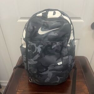 Nike Black and Gray Camouflage Backpack